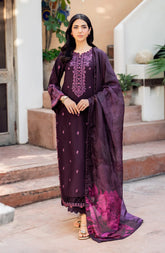 Full stitched front look of Zarif 04 FAHA Nura Textured Lawn '25